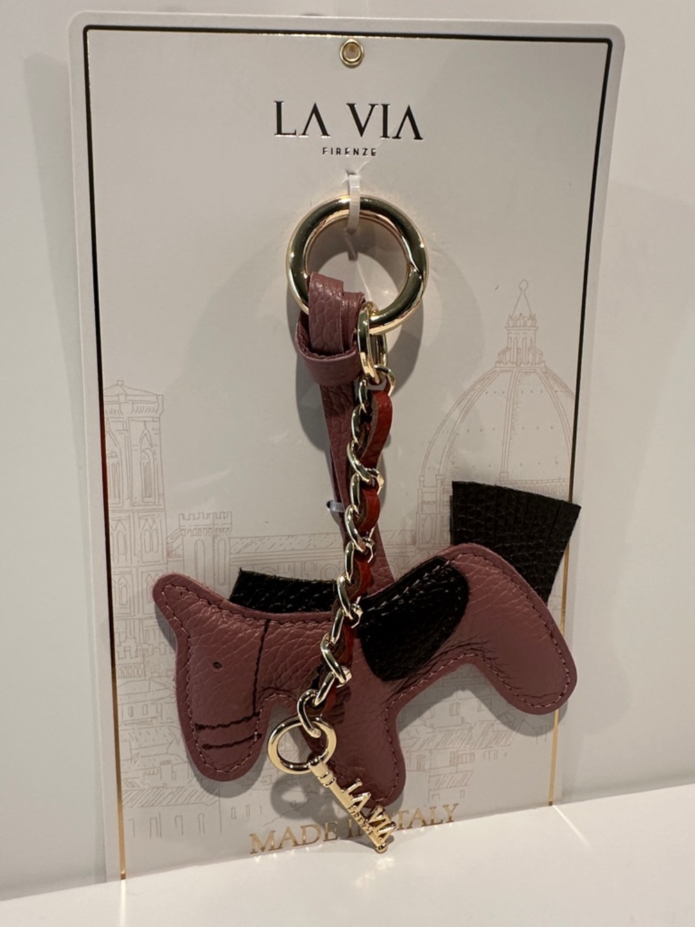 La Via Firenze Horse and Key Bag Charm. Made in Italy.